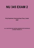 NU 345 Exam 2 Study Guide &vert; Nursing Concepts Review &plus; Practice Questions & Answers &lpar;2026&rpar;