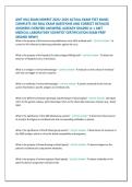 AMT MLS EXAM NEWEST 2025&sol; 2026 ACTUAL EXAM TEST BANK&vert; &NewLine;COMPLETE 450 REAL EXAM QUESTIONS AND CORRECT DETAILED &NewLine;ANSWERS &lpar;VERIFIED ANSWERS&rpar; ALREADY GRADED A&plus;&vert; AMT &NewLine;MEDICAL LABORATORY SCIENTIST CERTIFICATION EXAM PREP &NewLine;&lpar;BRAND NEW&excl;&excl;&rpar;