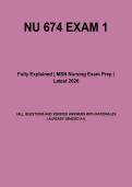 NU 674 Exam 1 Study Guide &vert; Advanced Nursing Concepts Review &plus; Practice Questions & Answers &lpar;2026&rpar;