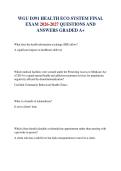 WGU D391 HEALTH ECO SYSTEM FINAL EXAM 2026-2027 QUESTIONS AND ANSWERS GRADED A&plus;&NewLine;&NewLine;