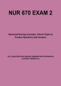 NUR 670 Exam 2 Practice Test &vert; Questions & Answers &vert; Advanced Nursing Graduate Study Guide &lpar;2026&rpar;