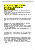 CT Adjuster Exam Practice Questions and Answers Updated 2026