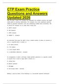 CTP Exam Practice Questions and Answers Updated 2026