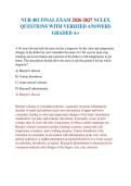NUR 402 FINAL EXAM 2026-2027 NCLEX QUESTIONS WITH VERIFIED ANSWERS GRADED A&plus;&NewLine;&NewLine;