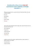 NUR 504 APEA FINAL EXAM 2026-2027 QUESTIONS WITH VERIFIED ANSWERS GRADED A&plus;