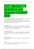 CTP - Module 1-6 Questions and Answers Updated 2026