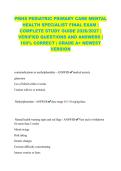 PMHS PEDIATRIC PRIMARY CARE MENTAL HEALTH SPECIALIST FINAL EXAM &vert; COMPLETE STUDY GUIDE 2026&sol;2027 &vert; VERIFIED QUESTIONS AND ANSWERS &vert; 100&percnt; CORRECT &vert; GRADE A&plus; NEWEST VERSION&NewLine;