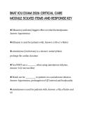 BKAT ICU EXAM 2026 CRITICAL CARE&NewLine;MODULE SOLVED ITEMS AND RESPONSE KEY