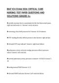 BKAT ICU EXAM 2026 CRITICAL CARE&NewLine;NURSING TEST PAPER QUESTIONS AND&NewLine;SOLUTIONS GRADED A&plus;&NewLine;