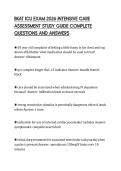 BKAT ICU EXAM 2026 INTENSIVE CARE&NewLine;ASSESSMENT STUDY GUIDE COMPLETE&NewLine;QUESTIONS AND ANSWERS&NewLine;