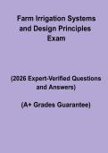 Farm Irrigation Systems and Design Principles Study Guide PDF