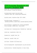 CTP Formulas Questions and Answers Updated 2026