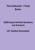 Fire Instructor 1 Final Exam PDF &vert; Study Guide&comma; Practice Questions & Revision Notes