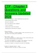 CTP - Chapter 1 Questions and Answers Updated 2026