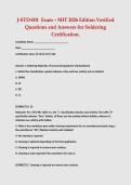 J-STD-001  Exam &ndash; MIT 2026 Edition Verified Questions and Answers for Soldering Certification&period;