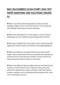 BMC &lpar;BLOOMBERG&rpar; EXAM SCRIPT 2026 TEST&NewLine;PAPER QUESTIONS AND SOLUTIONS GRADED&NewLine;A&plus;