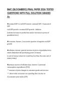 BMC &lpar;BLOOMBERG&rpar; FINAL PAPER 2026 TESTED&NewLine;QUESTIONS WITH FULL SOLUTION GRADED&NewLine;A&plus;