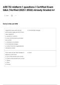 ARE 112 midterm 1 questions &vert; Certified Exam Q&A &lpar;Verified 2025 &vert; 2026&rpar; Already Graded A&plus;