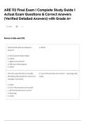 ARE 112 Final Exam &vert; Complete Study Guide &vert; Actual Exam Questions & Correct Answers &lpar;Verified Detailed Answers&rpar; with Grade A&plus;