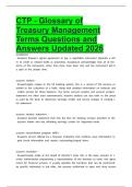 CTP - Glossary of Treasury Management Terms Questions and Answers Updated 2026