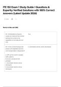 ITE 152 Exam 1 Study Guide &vert; Questions & Expertly Verified Solutions with 100&percnt; Correct Answers &lpar;Latest Update  2026&rpar;