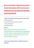 Missouri K9 Handler Certification Examination &NewLine;Practice Test Questions With Correct Answers &NewLine;&lpar;Verified Answers&rpar; Plus Rationales 2026 Q&A &vert; &NewLine;Instant Download Pdf