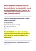 Missouri Cybercrime Investigation Technician &NewLine;Examination Practice Test Questions With Correct &NewLine;Answers &lpar;Verified Answers&rpar; Plus Rationales 2026 &NewLine;Q&A &vert; Instant Download Pdf 