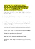 MICHIGAN STATE BRAKES Bundled Exams Questions and Answers &vert; 100&percnt; Verified and Updated 2026 &vert; Graded A&plus;