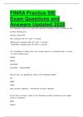 FINRA Practice SIE Exam Questions and Answers Updated 2026