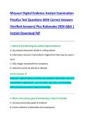 Missouri Digital Evidence Analyst Examination &NewLine;Practice Test Questions With Correct Answers &NewLine;&lpar;Verified Answers&rpar; Plus Rationales 2026 Q&A &vert; &NewLine;Instant Download Pdf 