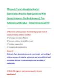 Missouri Crime Laboratory Analyst &NewLine;Examination Practice Test Questions With &NewLine;Correct Answers &lpar;Verified Answers&rpar; Plus &NewLine;Rationales 2026 Q&A &vert; Instant Download Pdf 