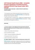 VATI Mental Health Exam 2026 &ndash; Complete Practice Questions & Verified Answers &lpar;Updated NCLEX Prep Study Guide&comma; 100&percnt; Solved&rpar;