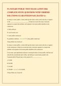 PA NOTARY PUBLIC TEST EXAM LATEST 2026 COMPLETE STUDY QUESTIONS WITH VERIFIED SOLUTIONS GUARANTEED PASS &vert; RATED A&plus;