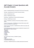 A&P Chapter 1-3 exam Questions with Accurate Answers