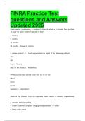 FINRA Practice Test questions and Answers Updated 2926