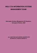 WGU C724 Information Systems Management Complete Study Guide 2026 &vert; IT Systems&comma; Management Concepts&comma; Practice Questions & Exam Prep