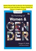Solution Manual With Test Bank for The Psychology of Women and Gender 8th Edition &lpar; Margaret Matlin&rpar; All Chapters &vert;&vert;Complete A&plus; Guide&NewLine;