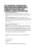 C201 BUSINESS ACUMEN EXAM QUESTIONS AND ANSWERS WITH COMPLETE SOLUTIONS 100&percnt; CORRECT LATEST UPDATED 2026