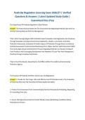 Pesticide Regulation Licensing Exam 2026&sol;27 &vert; Verified Questions & Answers &vert; Latest Updated Study Guide &vert; Guaranteed Pass Prep