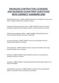 Michigan Contractor Licensing and Business Exam Complete Questions and Correct Answers