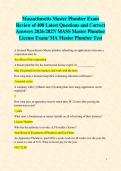 Massachusetts Master Plumbing Exam Review of 400 Latest Questions and Correct Answers 2026-2027&sol; MASS Master Plumber License Exam&sol; MA Master Plumbing Test