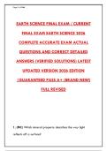 EARTH SCIENCE FINAL EXAM 2026 &ndash; 300&plus; REAL PRACTICE QUESTIONS&comma; ANSWERS & RATIONALES &lpar;COMPLETE STUDY GUIDE&rpar;&NewLine;&NewLine;