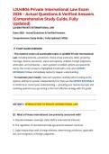 LJU4804 Private International Law Exam 2026 &ndash; Actual Questions & Verified Answers &lpar;Comprehensive Study Guide&comma; Fully Updated&rpar;