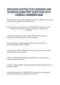 Michigan Contractor Licensing and Business Exam Complete Questions and Correct Answers