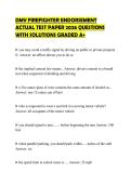 DMV FIREFIGHTER ENDORSEMENT&NewLine;ACTUAL TEST PAPER 2026 QUESTIONS&NewLine;WITH SOLUTIONS GRADED A&plus;