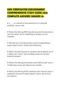 DMV FIREFIGHTER ENDORSEMENT&NewLine;COMPREHENSIVE STUDY GUIDE 2026&NewLine;COMPLETE ANSWERS GRADED A&plus;&NewLine;