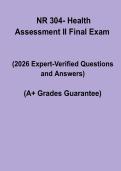 NR 304 Health Assessment II Final Exam PDF &vert; Nursing Study Guide & Practice Questions