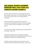 DOD ANNUAL SECURITY AWARENESS&NewLine;REFRESHER FINAL STUDY GUIDE 2026&NewLine;COMPLETE ANSWERS GRADED A&plus;
