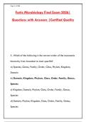 FORTIS MICROBIOLOGY FINAL EXAM 2026 &ndash; 300 PRACTICE QUESTIONS WITH ANSWERS & RATIONALES &ndash; PASS YOUR NURSING MICRO LAB & LECTURE FINAL WITH CONFIDENCE&NewLine;&NewLine;