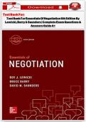 Test Bank for Essentials of Negotiation 6th Edition by Roy J&period; Lewicki&comma; Bruce Barry & David M&period; Saunders &vert; Complete Questions & Answers Guide A&plus;